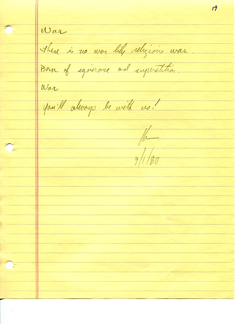 John WorldPeace Poems 1980 | World Peace Poems