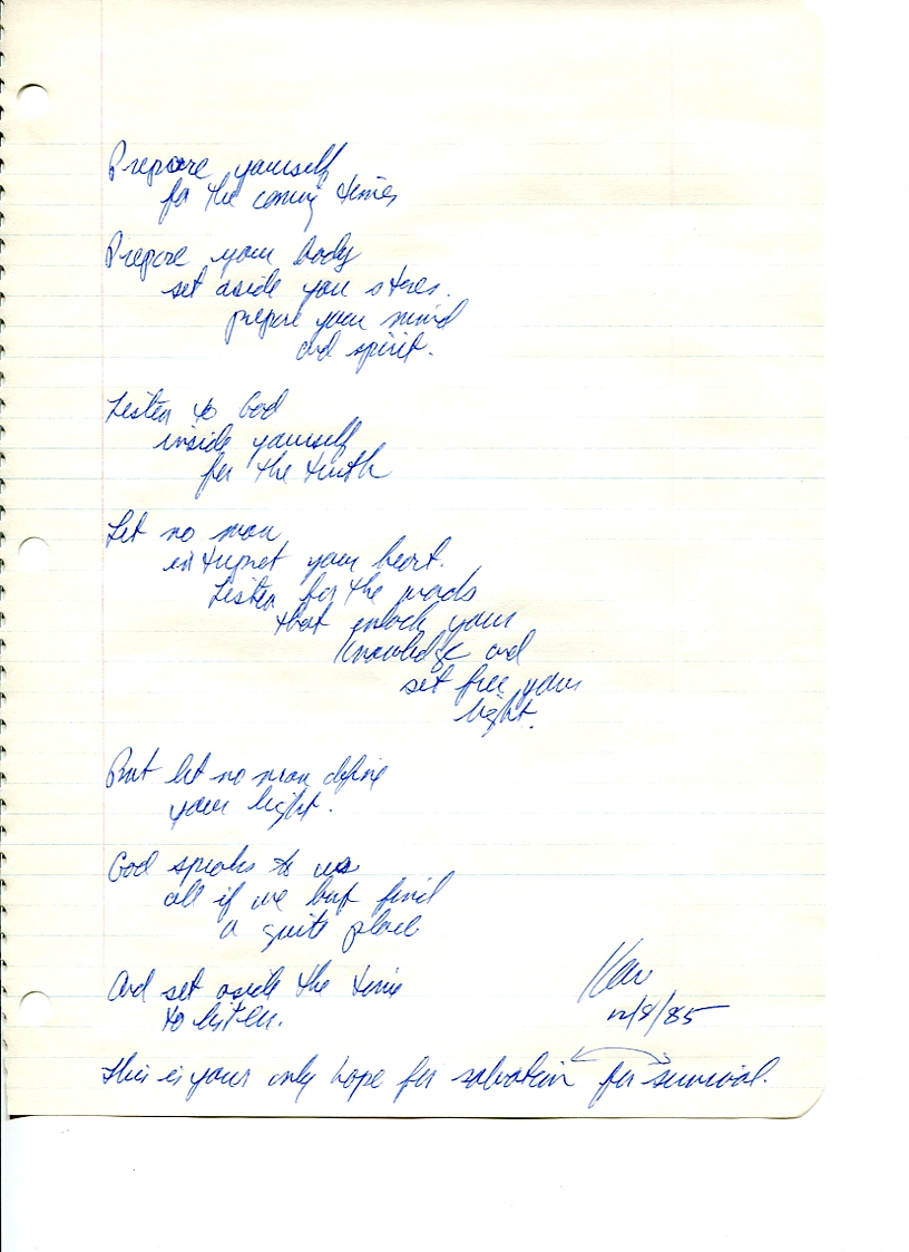 John WorldPeace Poems 1985 | World Peace Poems