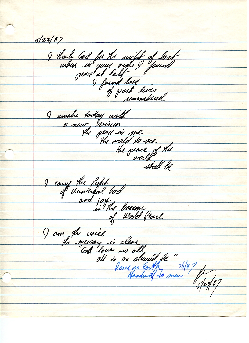 John WorldPeace Poems 1987 | World Peace Poems