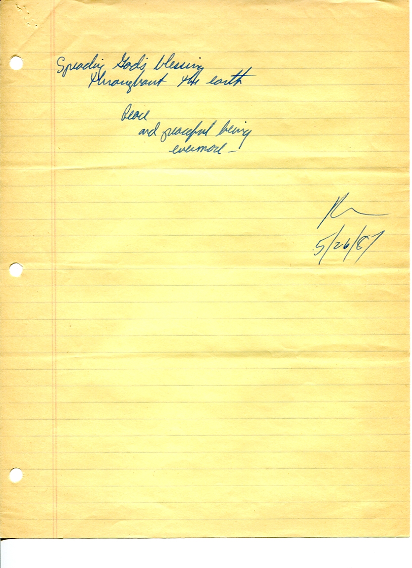 John WorldPeace Poems 1987 | World Peace Poems