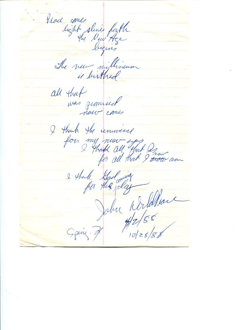 John WorldPeace Poems 1988 | World Peace Poems