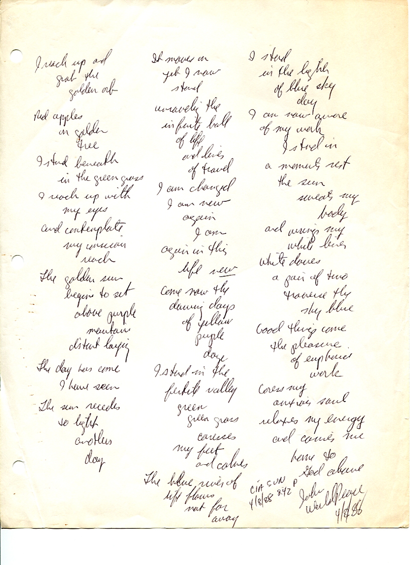 John WorldPeace Poems 1988 | World Peace Poems
