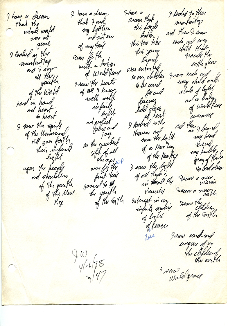 John WorldPeace Poems 1988 | World Peace Poems