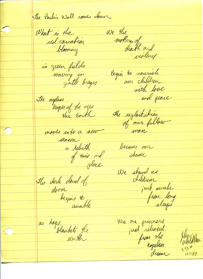 John WorldPeace Poems 1989 | World Peace Poems