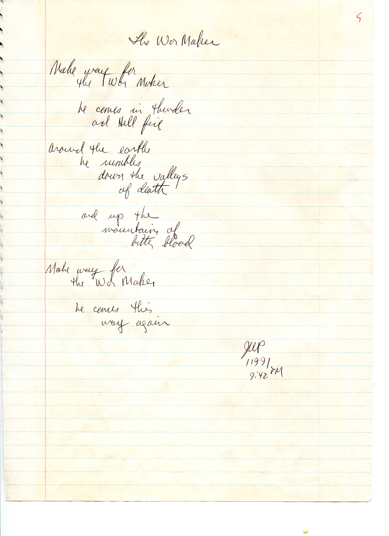 John WorldPeace Poems 1991 | World Peace Poems