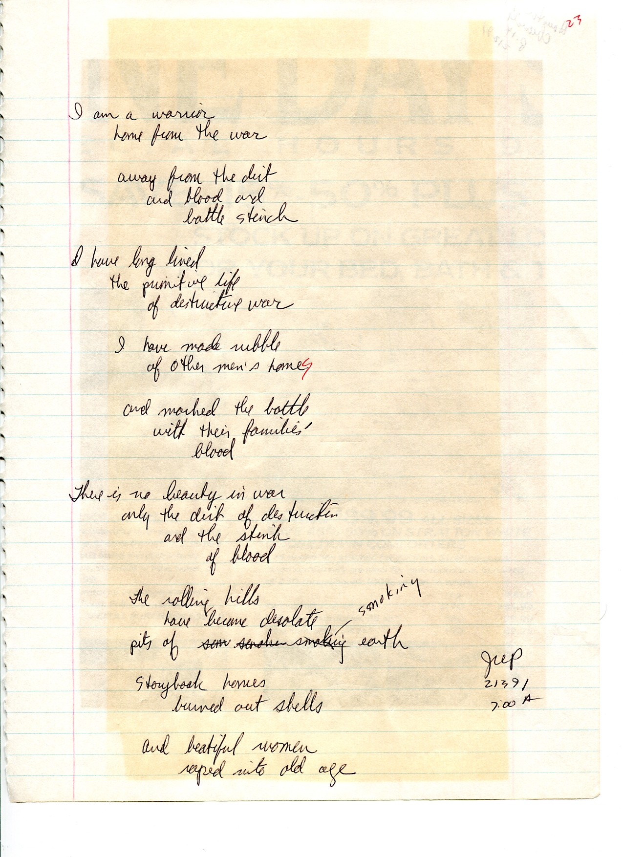 John WorldPeace Poems 1991 | World Peace Poems