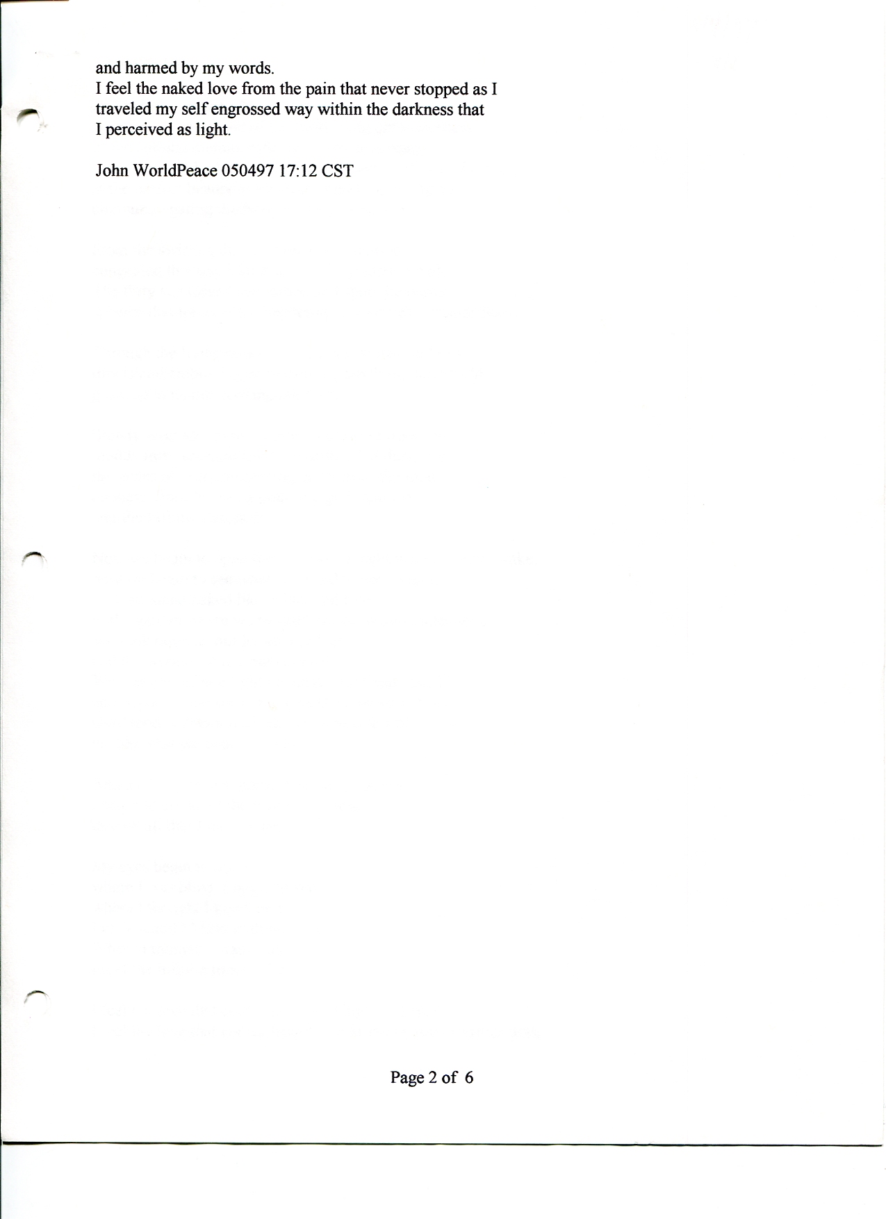 John WorldPeace Poems 1997 | World Peace Poems