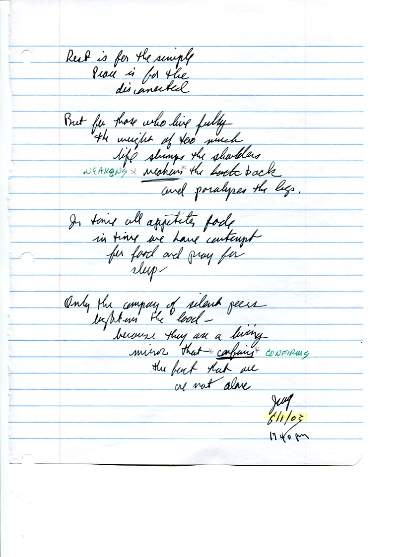 John WorldPeace Poems 2003 | World Peace Poems