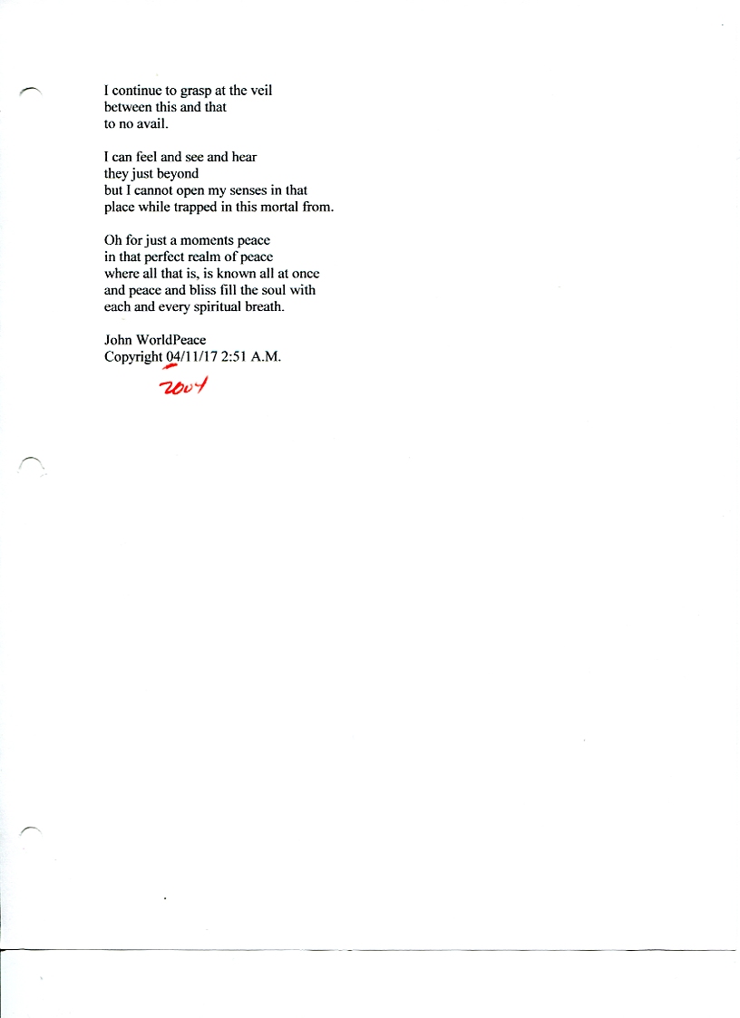 John WorldPeace Poems 2004 | World Peace Poems